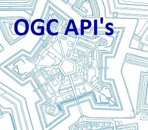 Achtergrond plaatje van de BGT met de 2 woorden OGC-API's
