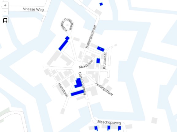 Voorbeeld visualisatie van de OGC API met pand